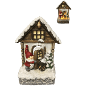 Julhus m LED tomte 13cm Festive.
