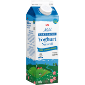 Yoghurt Mild Naturell Laktosfri 3% 1l ICA.