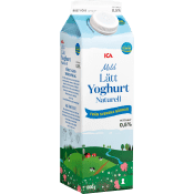 Lättyoghurt Naturell 0,5% 1000g ICA.