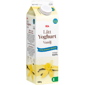 Vaniljyoghurt Lätt 0,5% 1000g ICA.