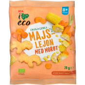 Barnsnacks Majs morot ekologisk 8m 20g ICA i love eco.