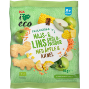 Barnsnacks Majs & linssköldpaddor Ekologiskt 8m 20g ICA I love eco.