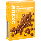 Fyllda kakaokuddar med mjölkkräm 375g ICA Basic.