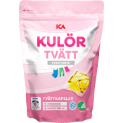 Tvättkapslar Kulörtvätt Oparfymerad 16-p ICA.