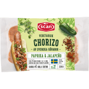 Chorizo paprika jalapeno vegetarisk 220g Scan.