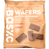 Wafers med kolasmak 240g ICA Basic.
