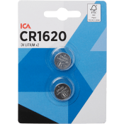 Knappcellsbatteri CR1620 2-p ICA.