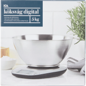 Köksvåg Rostfri med skål 5kg ICA.
