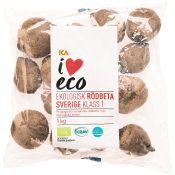 Rödbetor Ekologiska 1kg KRAV Klass 1 ICA I.