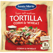 Tortilla Corn Wheat Medium 8-p 336g Santa Maria.