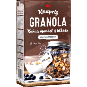 Granola Kakao & blåbär 450g ICA.