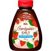 Jordgubbssylt mindre socker 385g ICA.