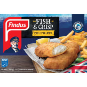 Fish & crisp fish filets 200g Findus.