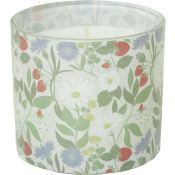 Flora fylld ljuslykta.
