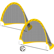 Fotbollsmål hopfällbara 2p, boll och pump.