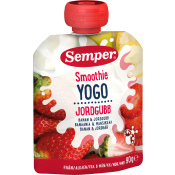 Smoothie yoghurt Banan & jordgubb Från 6m 90g Semper.