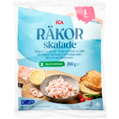 Räkor stora skalade Frysta 200g ICA.