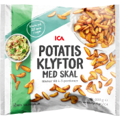 Potatisklyftor med skal Fryst 800g ICA.
