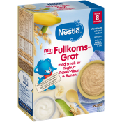 Min Fullkornsgröt Yoghurt, päron & banan 8m 16p 450g Nestle.