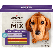 Hundmat Kött & Grönsaker i sås 12-p ICA.