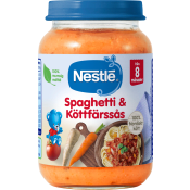 Barnmat Spaghetti & köttfärssås 8m 190g Nestle.