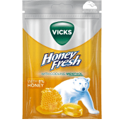 Halstablett Honey Fresh & natural menthol 72g Vicks.