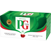Svart te 40-p PG Tips.