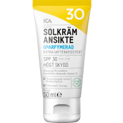 Solkräm Ansikte SPF 30 Oparfymerad 50ml ICA Hjärtat.