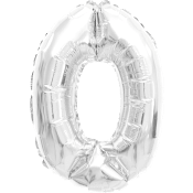 Folieballong Nr 0 Silver 35cm Happy Party.
