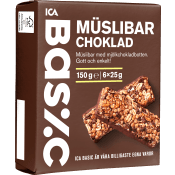 Muslibar Choklad 6-p 150g ICA Basic.