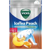 Halstablett Ice Tea Peach Sugar Free 72g Vicks.