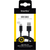USB kabel USB-A / USB-C 1m Svart.