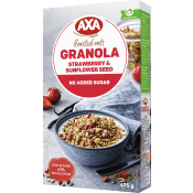 Granola Jordgubb & Solrosfrön 475g AXA.