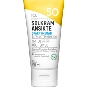 Solkräm Ansikte Oparfymerad SPF50 50ml ICA Hjärtat.