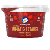 Crème fraiche Gourmet Soltorkad Tomat & fetaost 28% 2dl Skånemejerier.