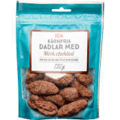 Dadlar Mörk Choklad 130g Klass 1 ICA.