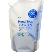 Handtvål Sensitive Oparfymerad refill 800ml ICA.