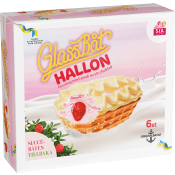 Glassbåt Hallon vit choklad 6-p SIA GLASS.