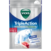 Halstablett Triple Action Sockerfri 72g Vicks.
