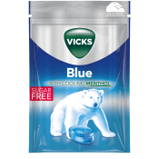 Halstablett Blue Extra Strong sockerfri 72g Vicks.