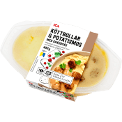 Färdigmat Köttbullar och Potatismos med Gräddsås 400g ICA.