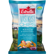 Västkustchips Ranch & Gräddfil 180g Estrella.