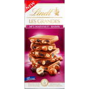 Chokladkaka LES GRANDES Hasselnöt & Russin 150g Lindt.