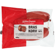 Alspångrökt Braskorv Kötthalt 50% 600g Nyhléns Hugosons.