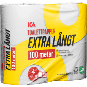 Toalettpapper Extra långt 100m 4 Styck ICA.