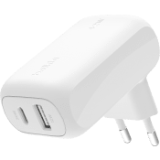 Väggladdare USB-C+USB-A Vit.
