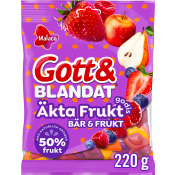 Godis Gott & Blandat Äkta Frukt Bär & Frukt 220g Malaco.