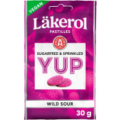 Halstabletter YUP Wild sour Sockerfri 30g Läkerol.