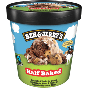 Glass Chocolate & vanilla half baked 465ml Ben & Jerrys.