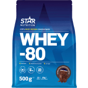 Proteinpulver Whey-80 Double Rich Chocolate 500g Star Nutrition.